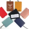 leather luggage tag with strap