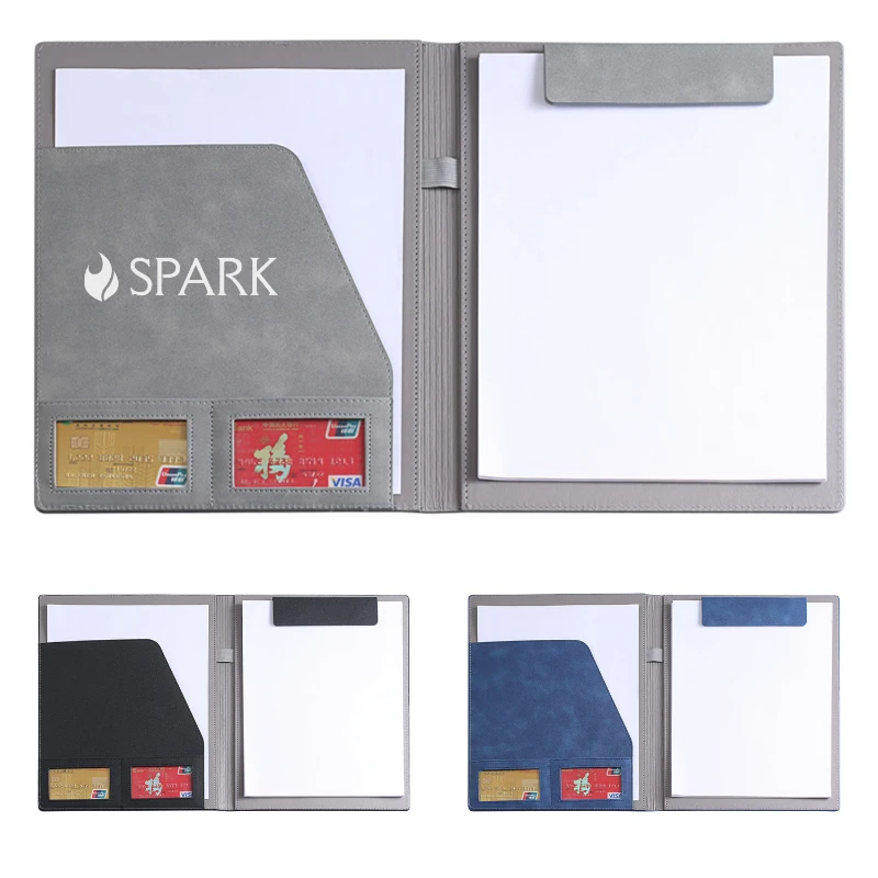 a4 pu leather magnetic folder with pockets
