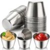 stainless steel sauce and dip cups