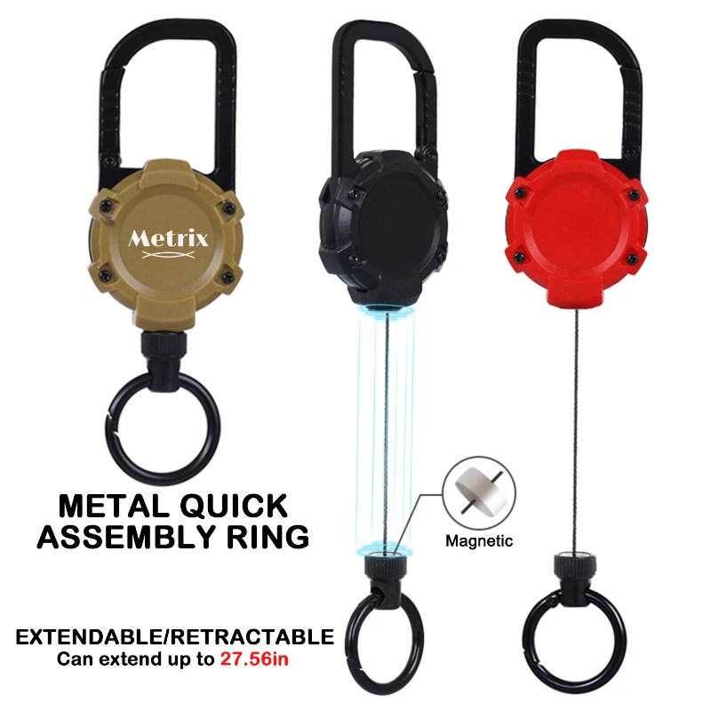 retractable magnetic carabiner keychain clip