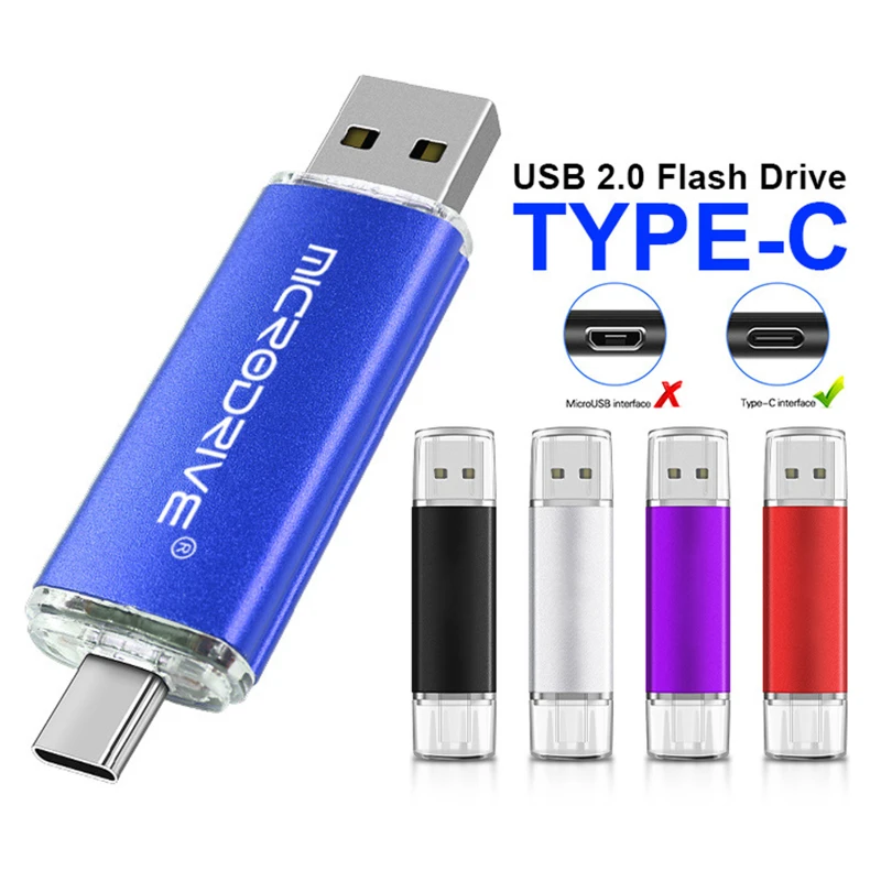 dual interface metal usb c flash drive