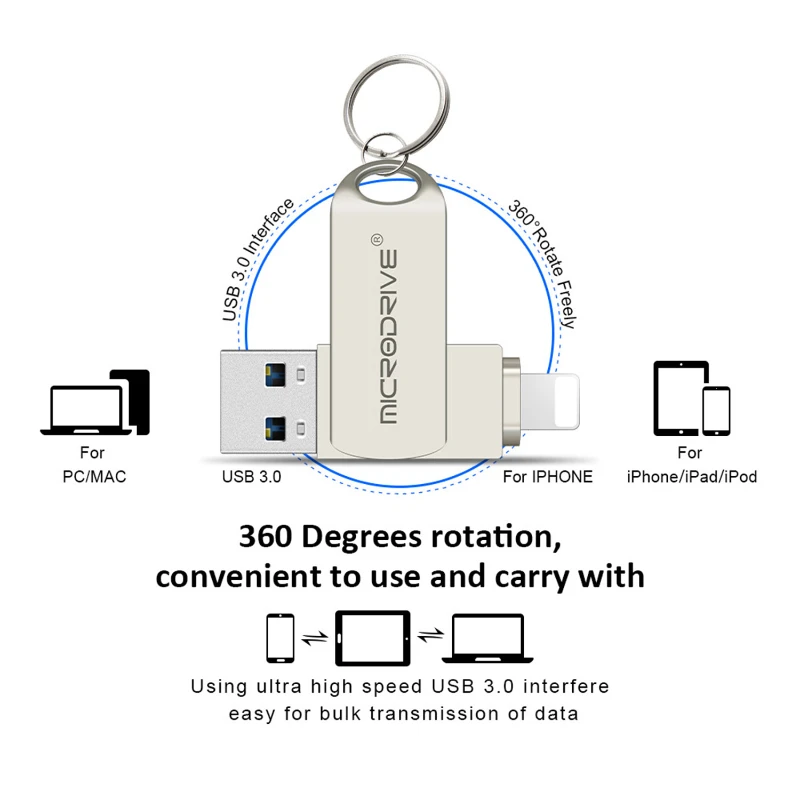 dual interface metal usb 3.0 flash drive