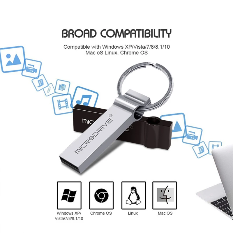 metal usb 2.0 flash drive keychain