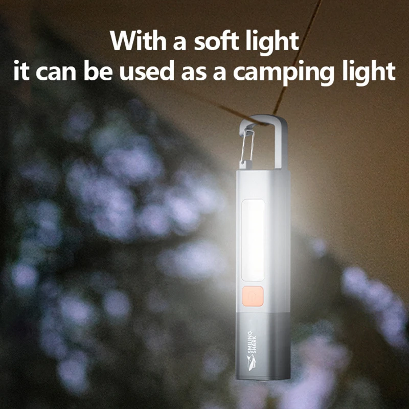 compact rechargeable led flashlight with hook