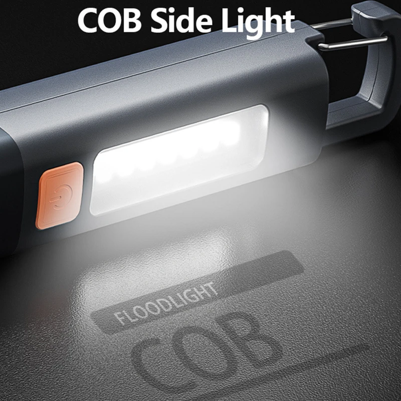 compact rechargeable led flashlight with hook