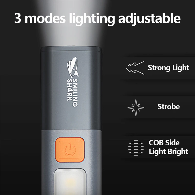 compact rechargeable led flashlight with hook