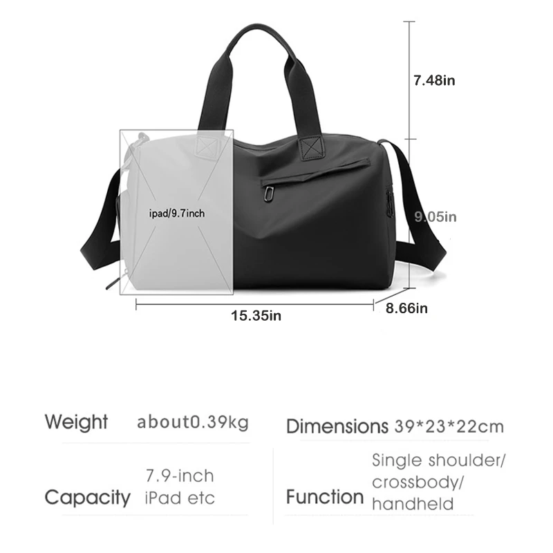 multi compartment waterproof travel duffel bag