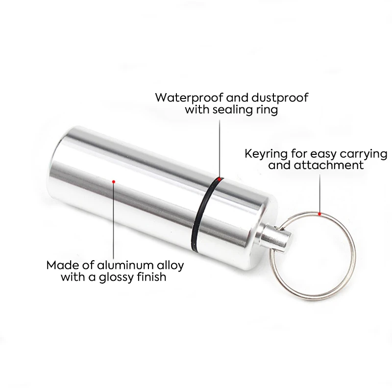 aluminum pill case with keychain