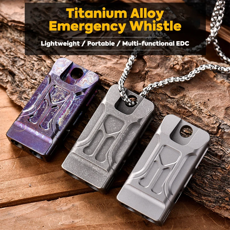 titanium alloy dual tube emergency whistle