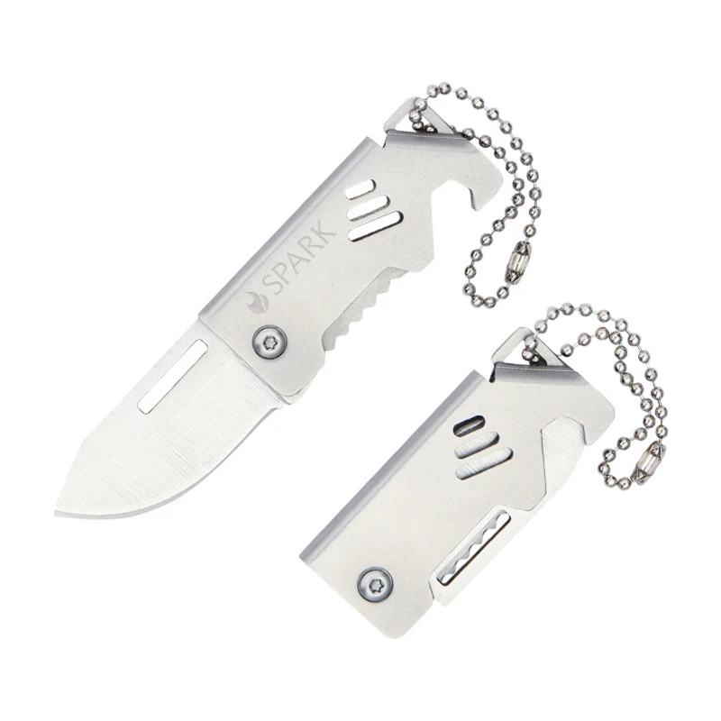 mini foldable knife with keychain