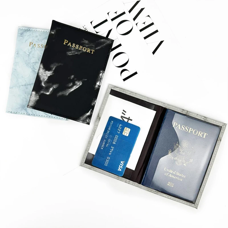 marble leather passport holder