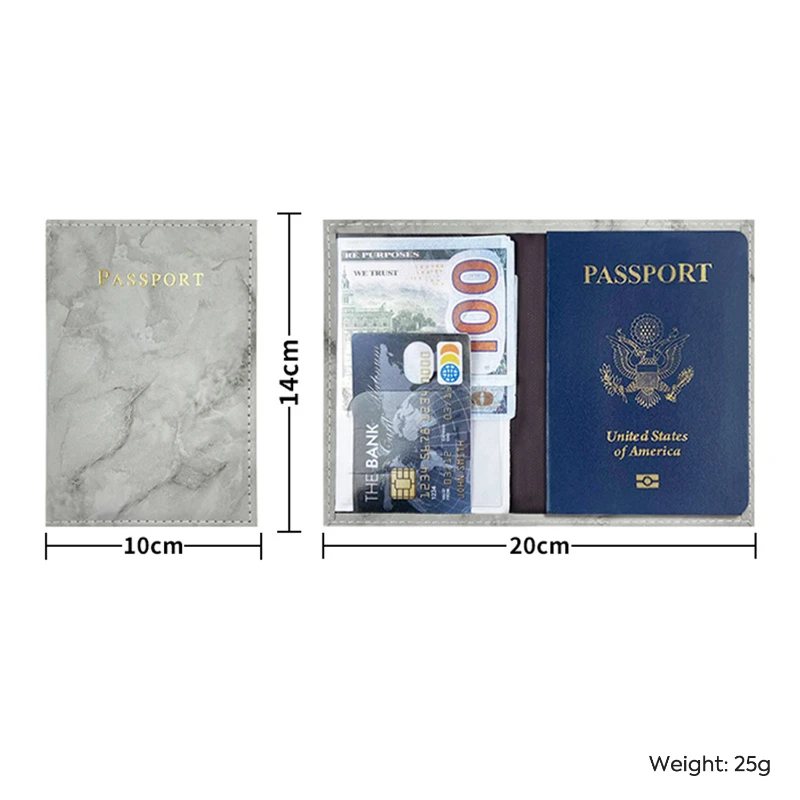 marble leather passport holder
