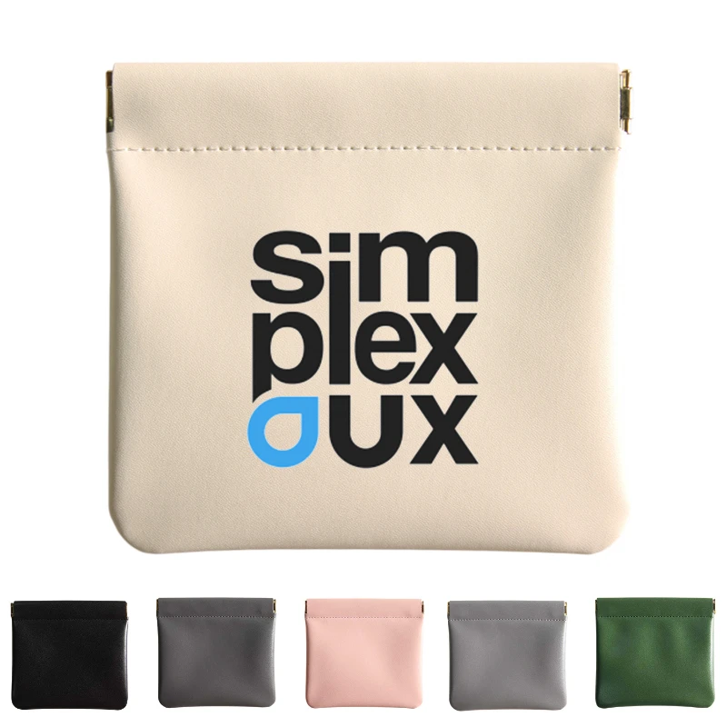 squeeze leather storage pouch