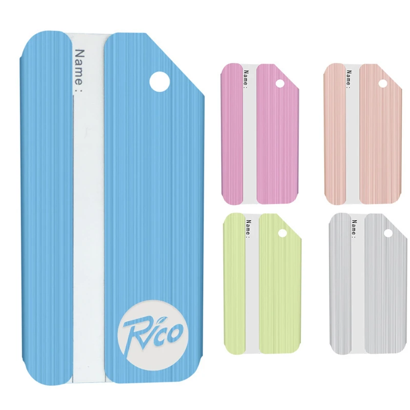 brushed aluminum travel luggage tag