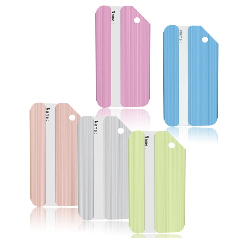 brushed aluminum travel luggage tag