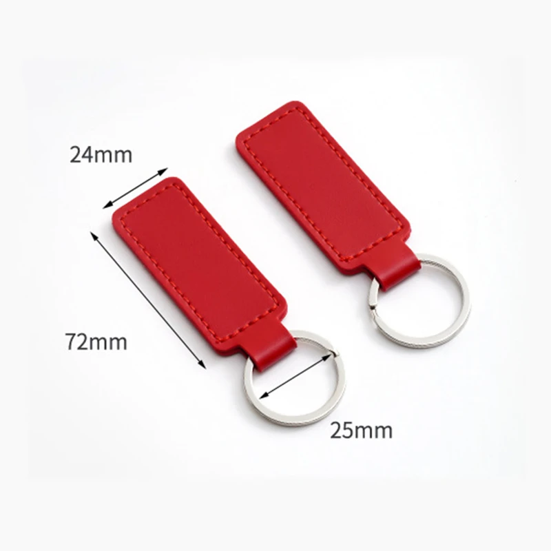 minimalist pu leather key tag