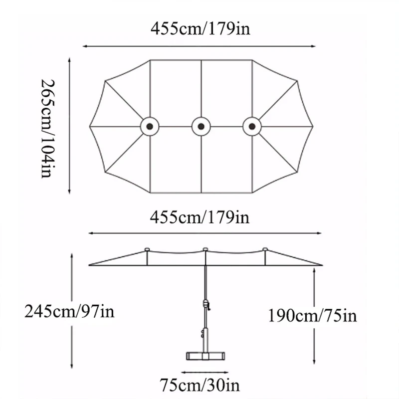 outdoor patio umbrella with base