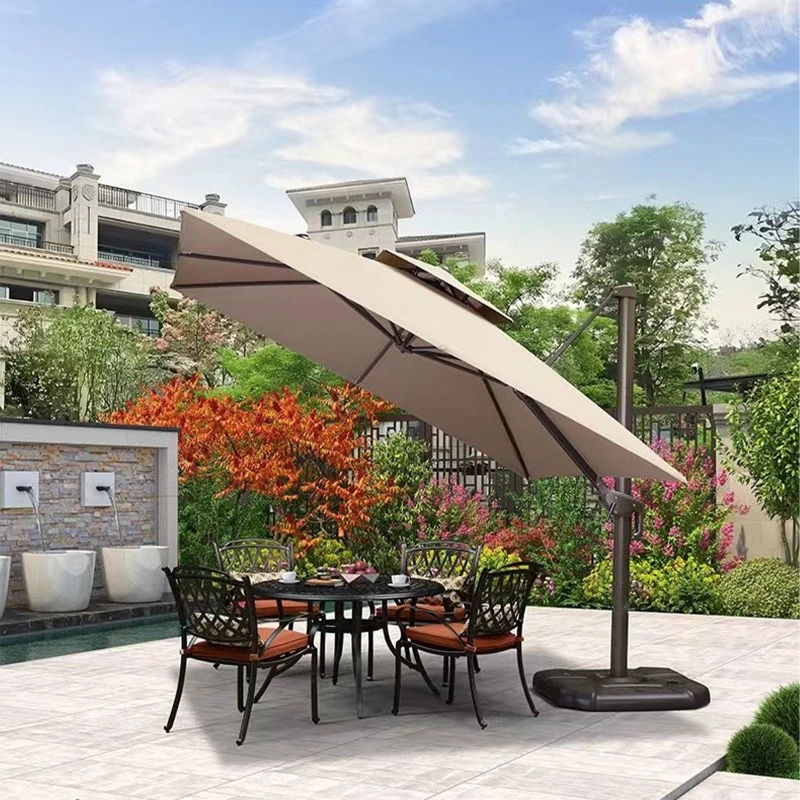 square patio umbrella with base