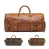 vintage crazy horse leather travel duffel bag
