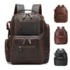 vintage leather 15.6" laptop backpack