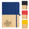 bamboo grain leather a5 notebook with elastic band