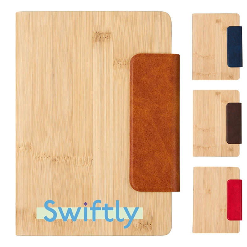 a5 bamboo grain leather notebook