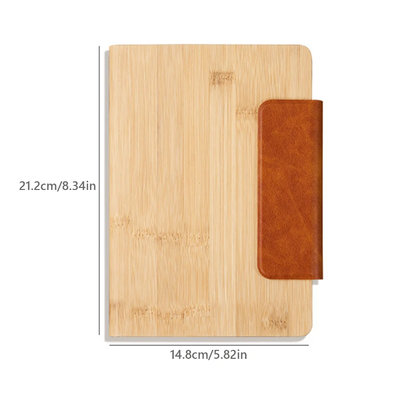 a5 bamboo grain leather notebook