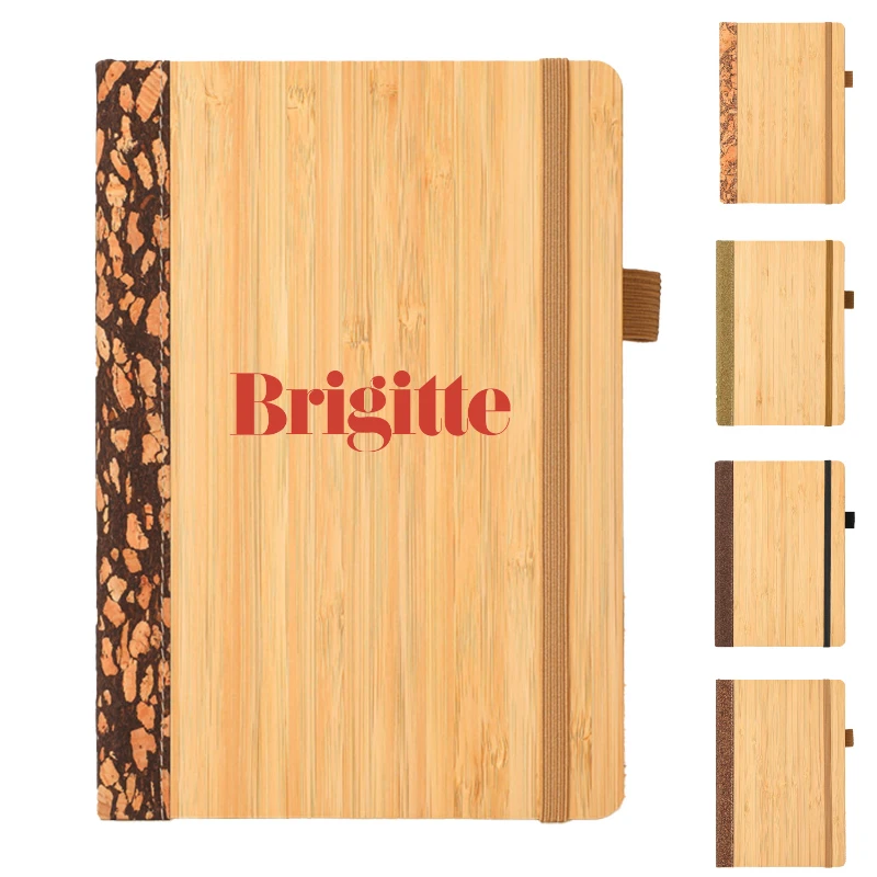 a5 bamboo cover elastic band notebook