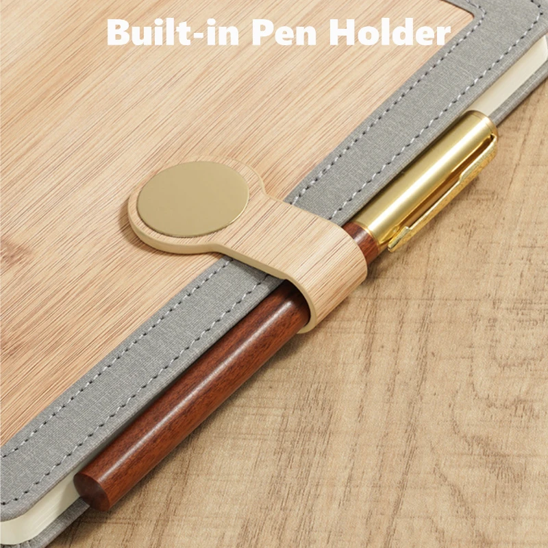 a5 faux bamboo finish notebook