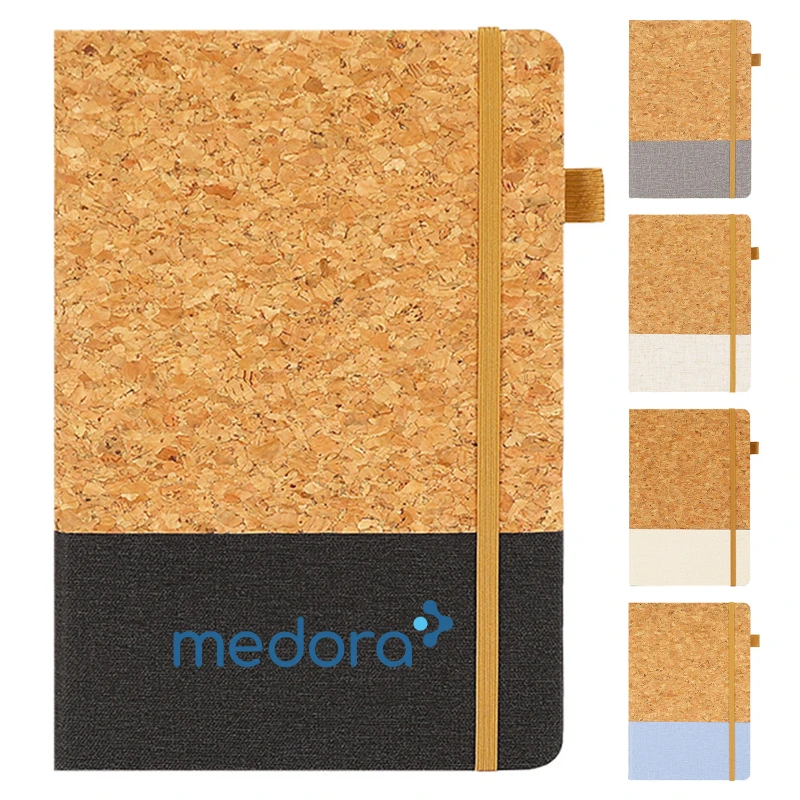 eco cork business notebook with elastic closure
