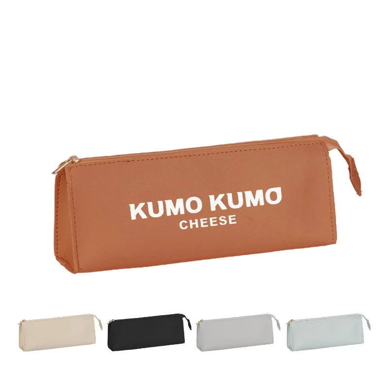 large capacity leather pencil pouch