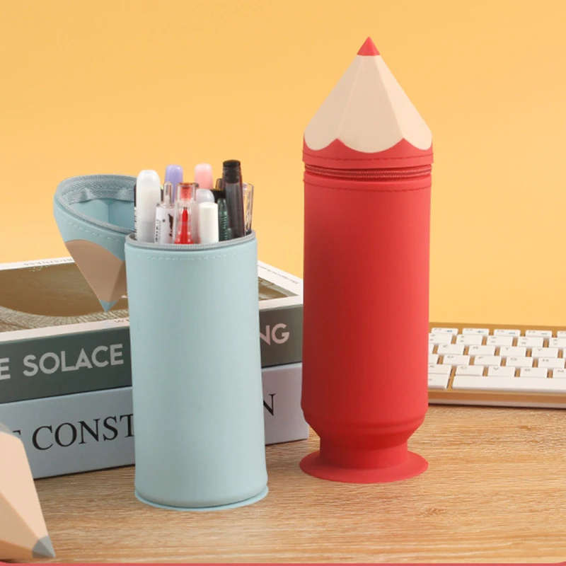 large capacity silicone pencil case