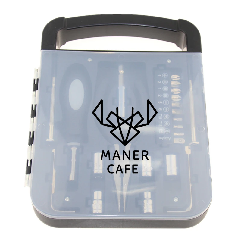 22 piece tool set with transparent lid box