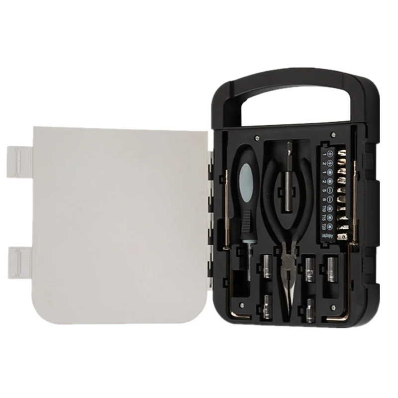 22 piece tool set with transparent lid box