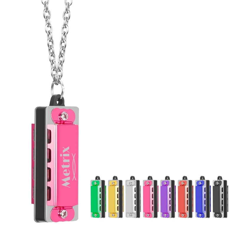 mini harmonica necklace with 4 holes and 8 tones