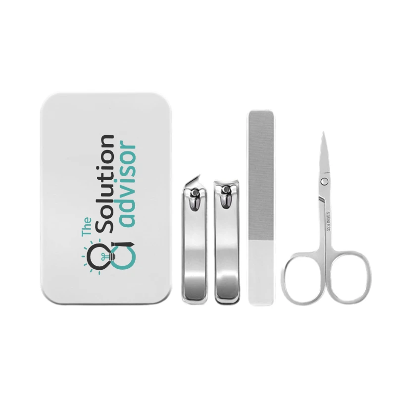 4 piece stainless steel nail set in case