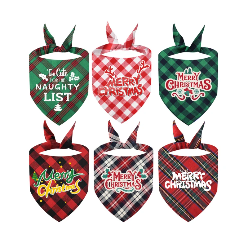 pet plaid triangle bandana