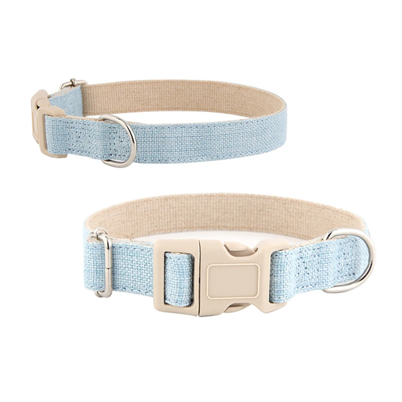 eco friendly linen and cotton dog collar