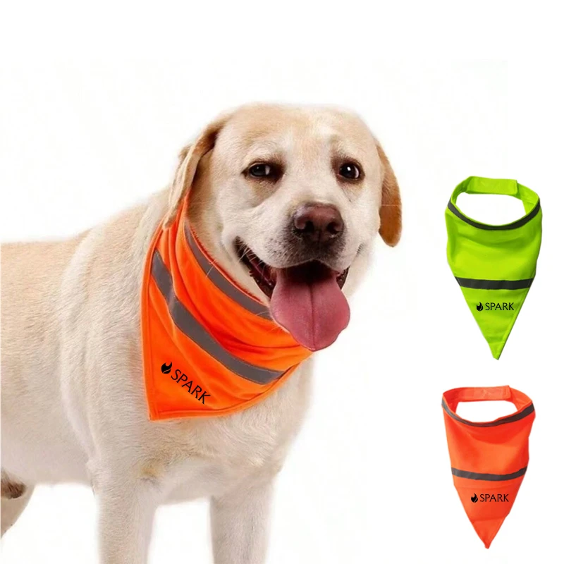 reflective dog bandana with adjustable strap