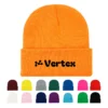 knit beanie hat with 60 color options