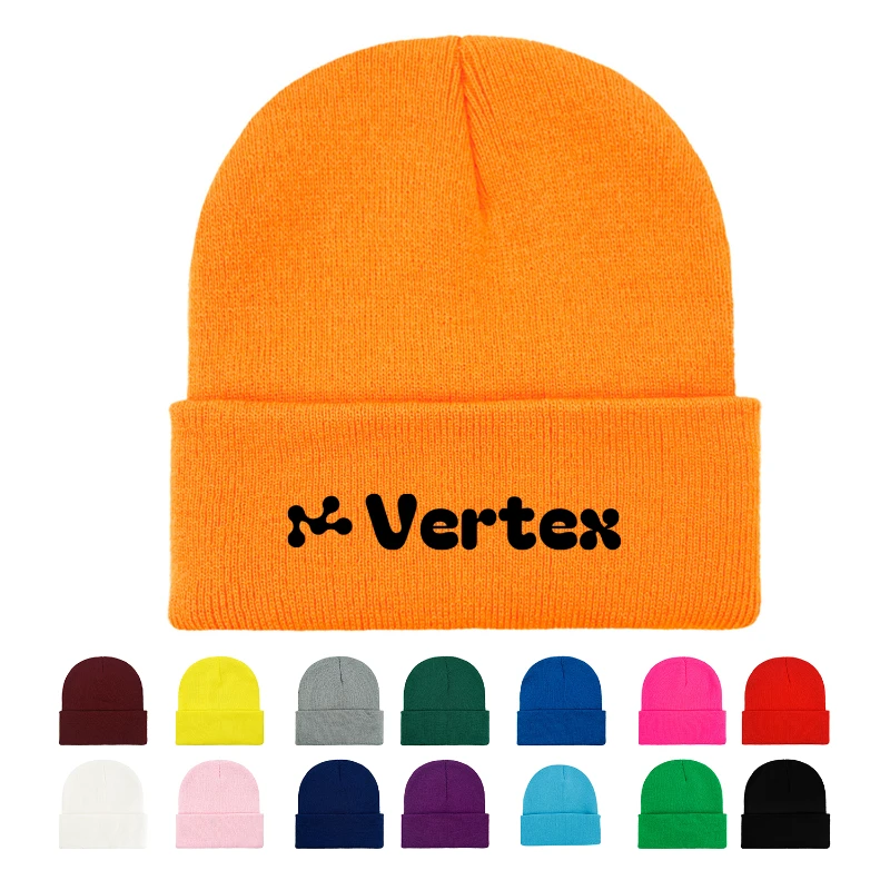 knit beanie hat with 60 color options