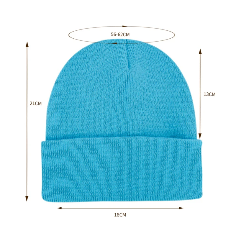 knit beanie hat with 60 color options