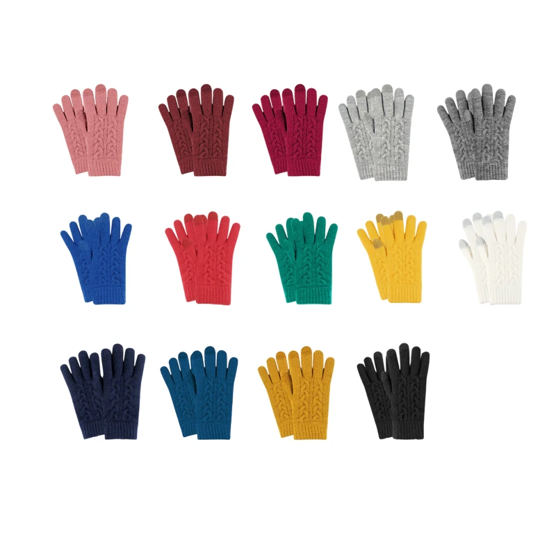 winter knit touchscreen gloves