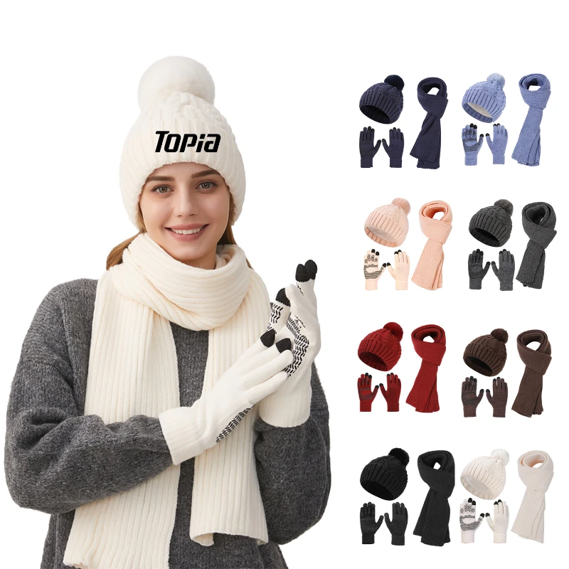 women's winter knit 3 piece set