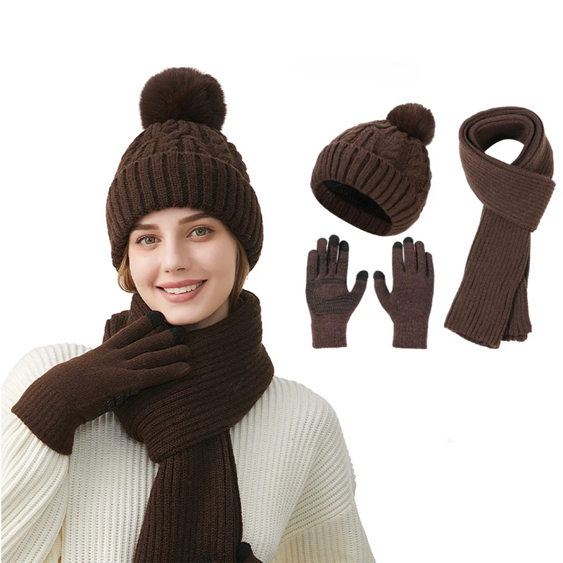 women's winter knit 3 piece set
