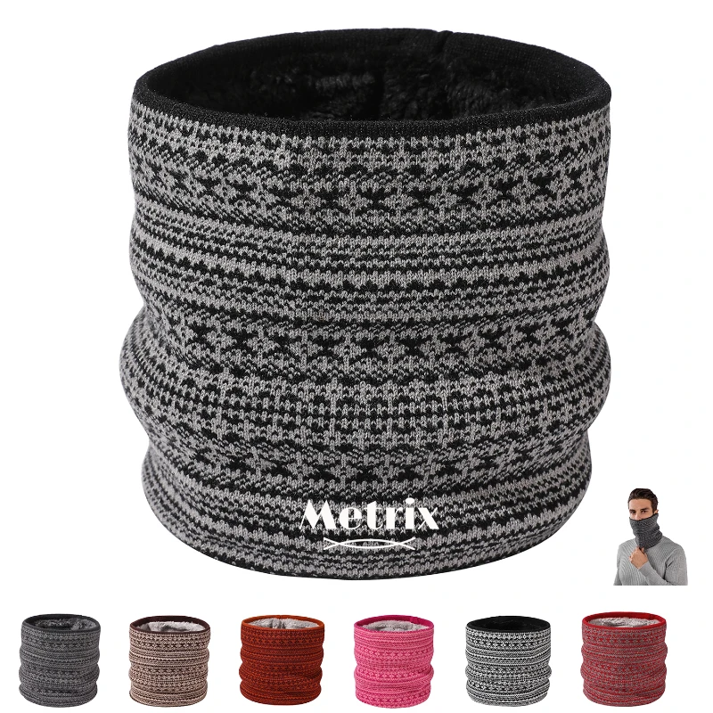 winter knit fleece lined neck warmer