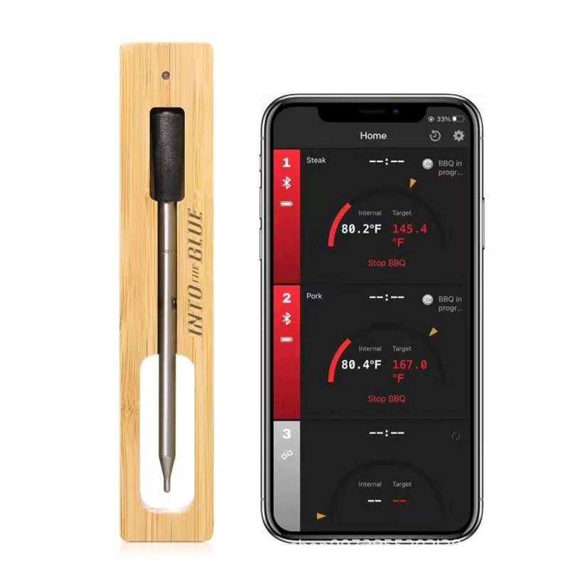 wireless smart bbq food thermometer