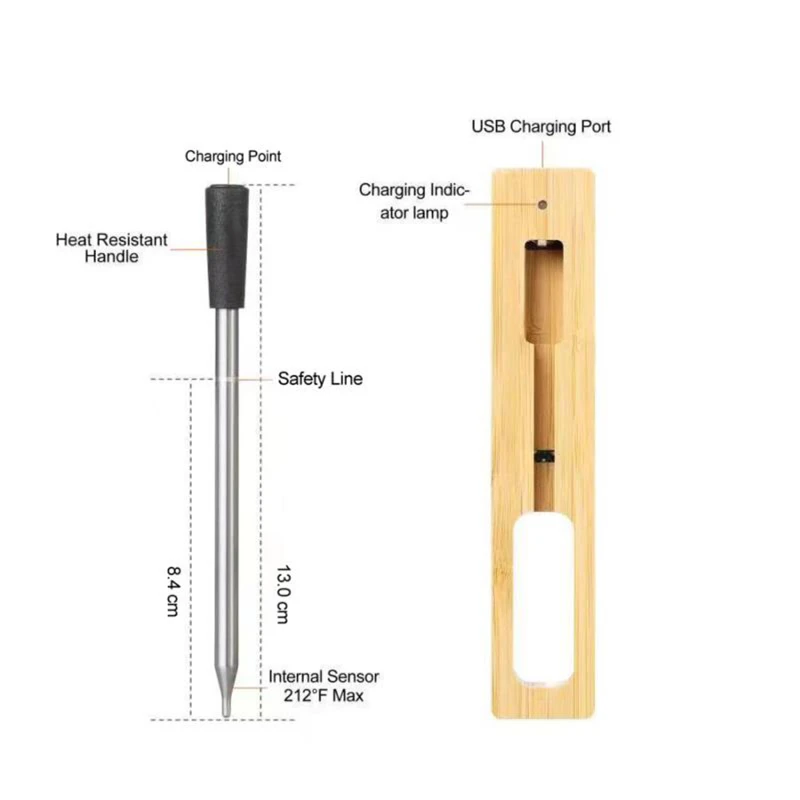wireless smart bbq food thermometer