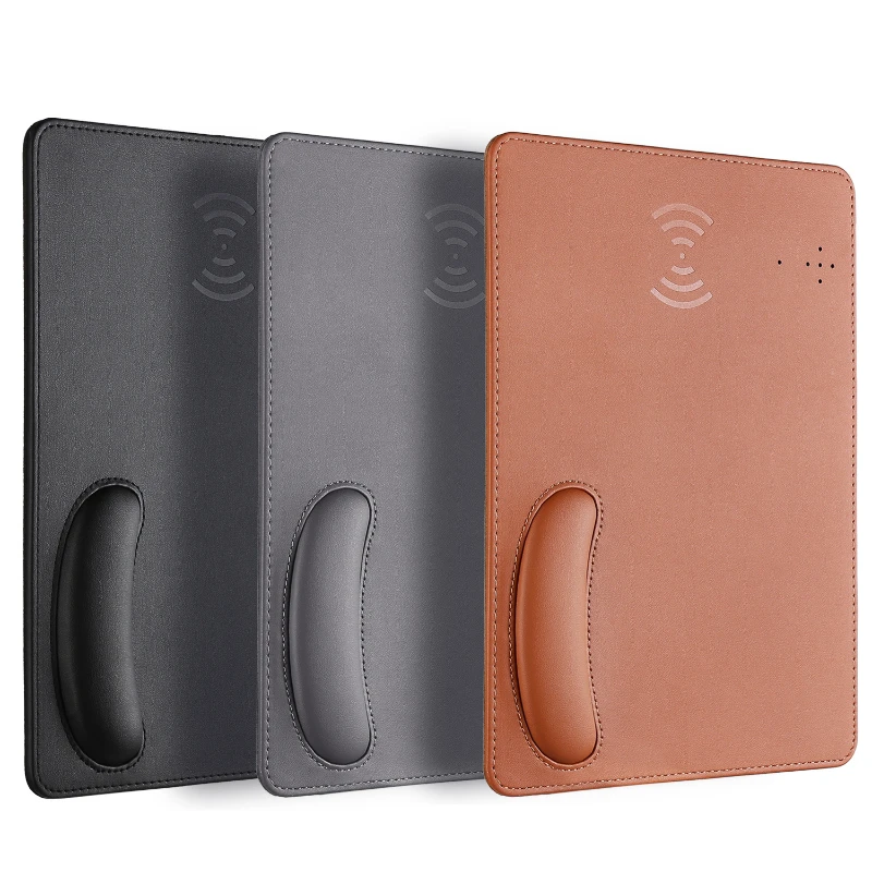 15w wireless charging leather mouse pad