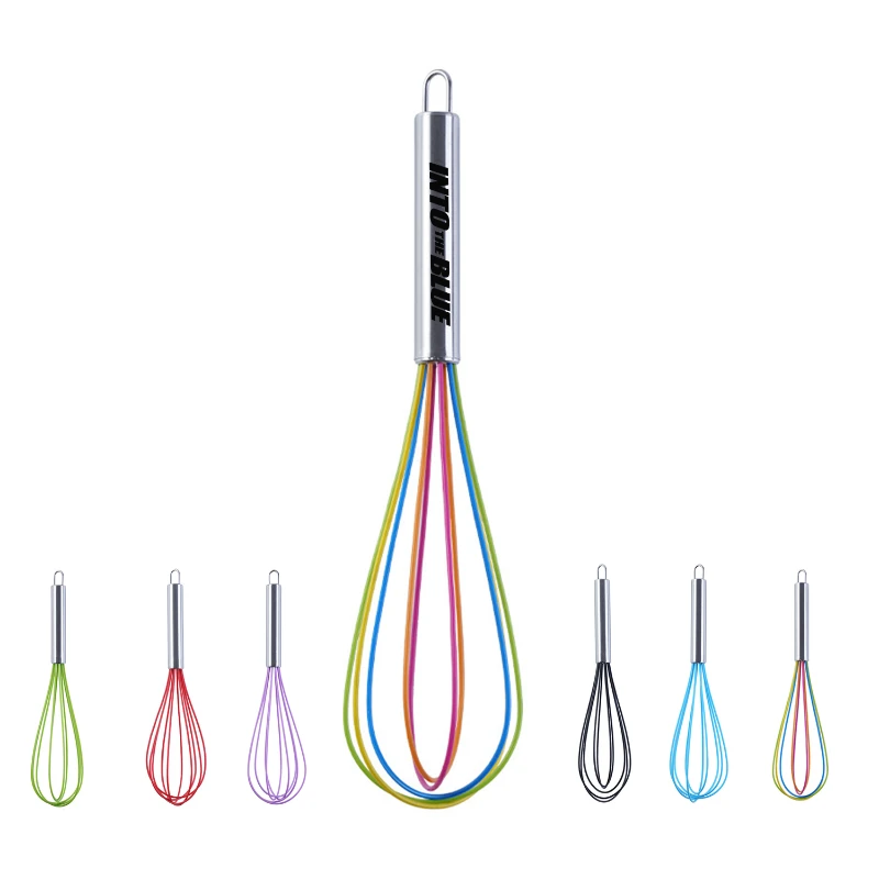 12" silicone whisk with stainless steel handle